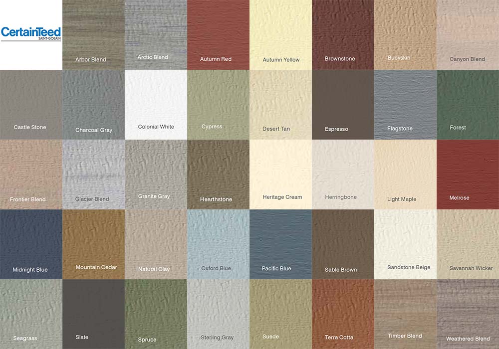 CertainTeed Vinyl Siding Color Chart